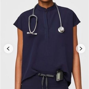FIGS Rafaela Navy Blue Oversized Scrub Top